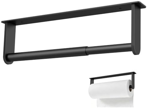 Jesginboo Under Cabinet Paper Towel Holder, Matte Black