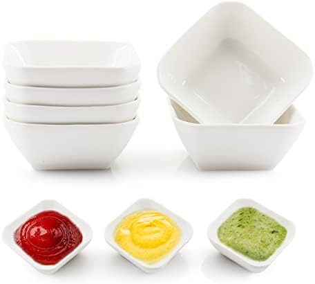 Ultra-Strong 3 Oz 6 Pack Ceramic Dip Bowls Set, Mini Bowl Soy Sauce