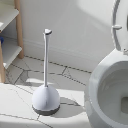 Clorox Toilet Plunger with Hideaway Caddy, Set of 2, White