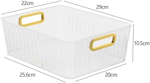 4 Packs Clear Plastic Storage Bin, Pantry Organizer Bin