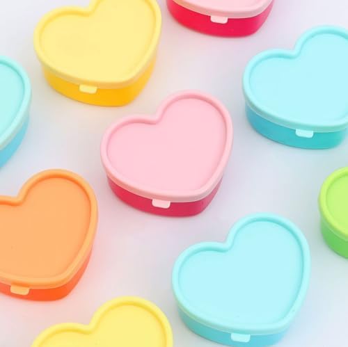 5 Pcs Heart Shaped Valentines Container, Condiment Containers with