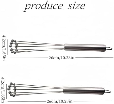 2 Pieces 10.23inch Stainless Steel Ball Whisks,Durable Manual Egg