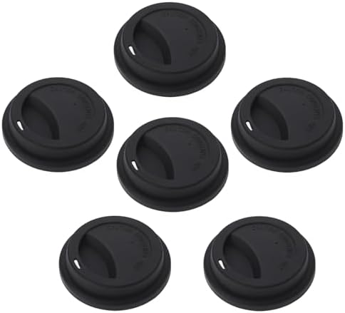 Aspire 6 PCS Silicone Drinking Lids, Black