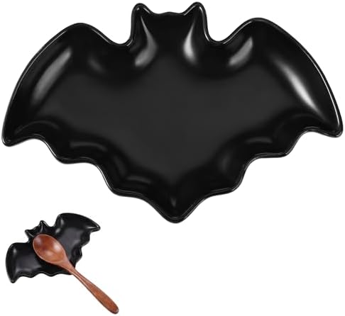 Domensi Bat Spoon Holder for Stove Top Ceramic Goth Spoon Rest for