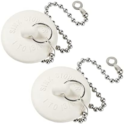 2 Pack Tub Stopper, Rubber Bathtub Plug, Fits 1" to 1-3/8" Drains