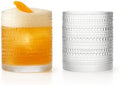 LEMONSODA Hobnail Drinking Glasses, Vintage Clear Lowball Glass Cups