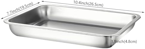 3Pcs Stainless Steel Breading Trays Set, Breading Dishes for Chicken