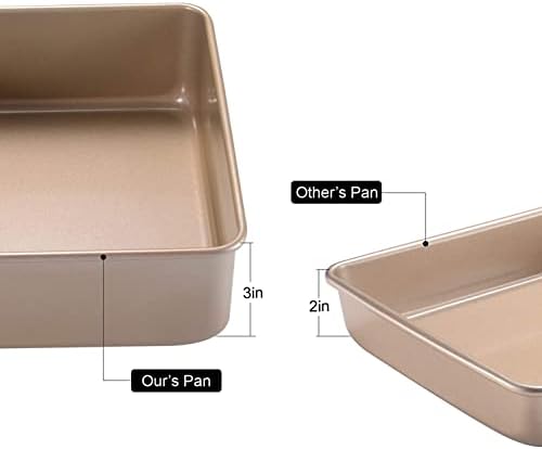 Siking 8'' x 3'' Deep Square Cake Pan Baking Mold Non-stick Coating