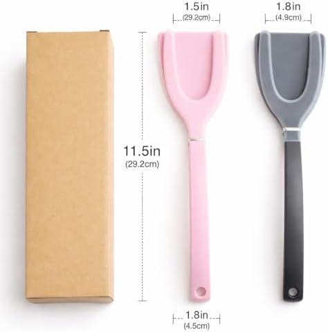 Silicone Spatula Tongs Set of 2, Red & Black