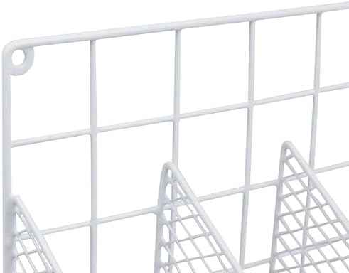 Home Basics Organizer Rust Resistant, Perfect for Food Storage, Silver Foil, Wax Paper, Sandwich Bags, Plastic Wrap-Mounts,White