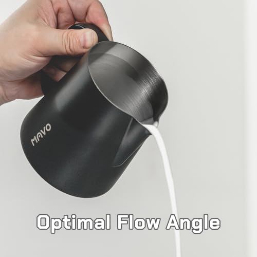Milk Frothing Pitcher, Arc Spout Espresso Steaming Pitcher, 400ml Milk