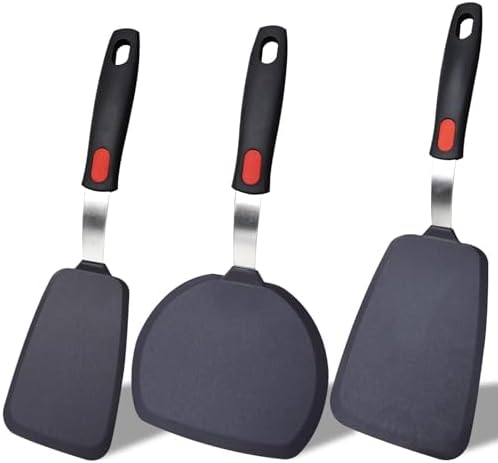 TOTDTDA 3-Pack Large Silicone Spatula Turners