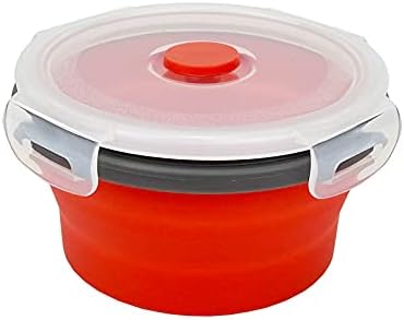 CCyanzi 3piece Round Collapsible Bowl with Lids, Silicone Food Storage