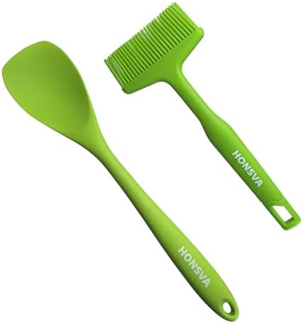 Silicone Baking Spatulas with Pastry Brush, Premium Heat-Resistant