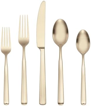 Oneida Ryder Champagne Satin 20-Piece Silverware Set for 4, Flatware