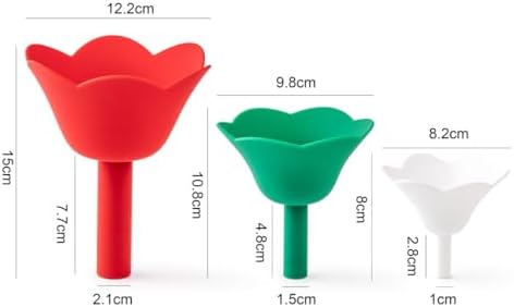 Silicone Flower Funnel Set 3-Piece Nesting Funnels for Kitchen Use