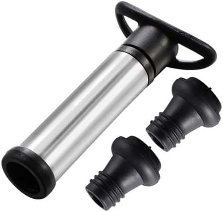 Healifty Wine Saver Vacuum Pump Set 2 Wine Bottle Stoppers Abs Steel