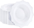 COLOSUS 60PCS White Disposable Bowls, 12oz Nice Beaded Dessert Bowls.