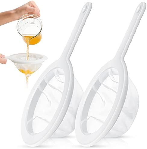Zopeal 2 Pcs Ultra Fine Mesh Plastic Strainer for Kefir Grain, 120/200