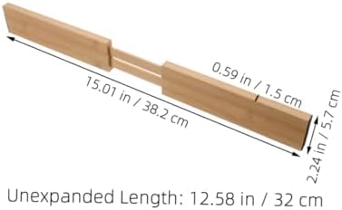 2pcs Adjustable Bamboo Drawer Dividers for Kitchen Storage