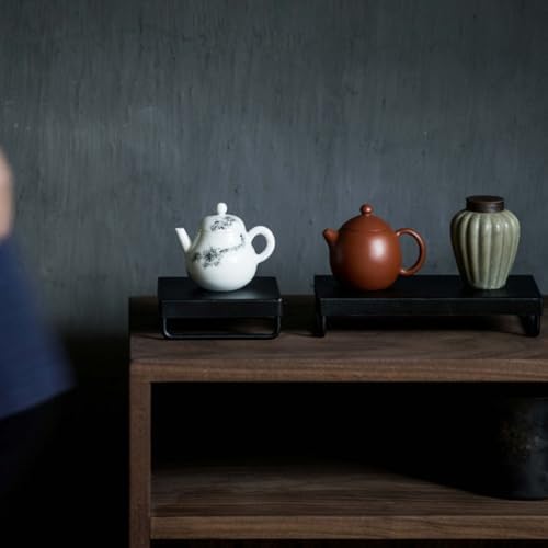 Iron Teapot Stand Black Vintage Holder for Desktop Tea Service and
