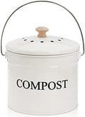 AVLA 1 Gallon Kitchen Compost Bin, White
