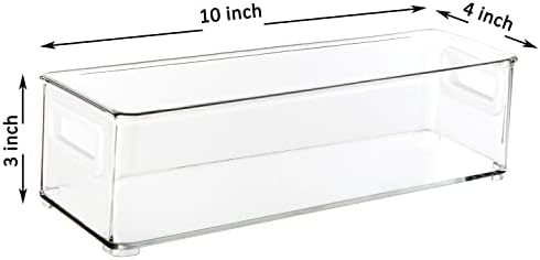 Youngever 4 Pack Stackable Plastic Storage Organizer Container Bins