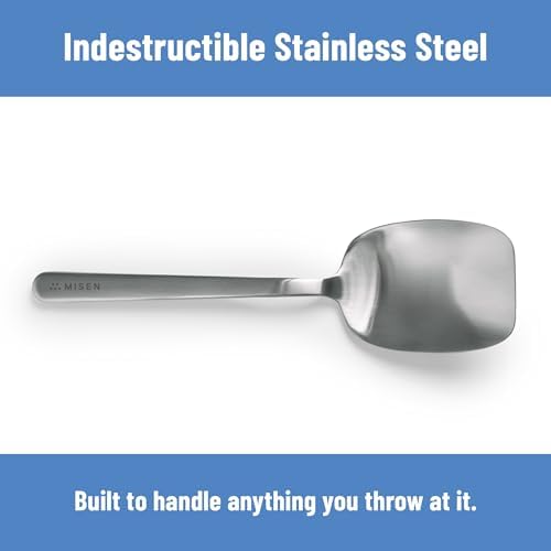 Misen Scraper Chef Spoon – Stainless Steel Cooking Spoon and Spatula