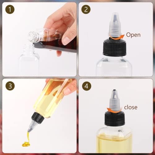Sliverdew 4 Pcs Oil Squeeze Bottles 3.4 OZ Empty Bottles with Twist