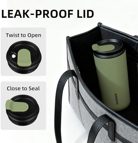 BJPKPK 16oz Insulated Travel Coffee Mug, Stainless Steel Tumbler