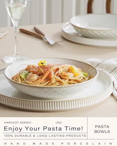 getstar Pasta Bowls, Large Salad Serving Bowls (7.6 inch & 22 oz)