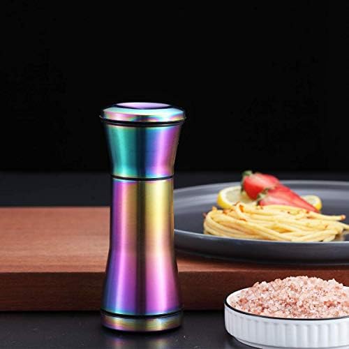Kyraton Rainbow Salt and Pepper Shakers, Stainless Steel, Set of 2