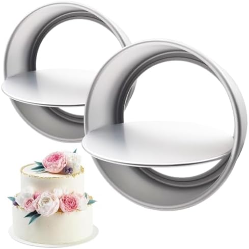 Bakeware Round Cake Pan 8”, 9.4” & 10.2” x 4” with Removable Bottom