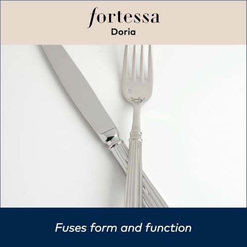 FORTESSA Doria 18/10 Stainless Steel Flatware, 20 Piece Place Setting