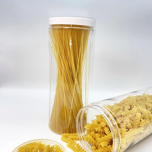 60oz (1780 ml,3 Pack) Clear Tall Plastic Storage Jar with Lid, Round