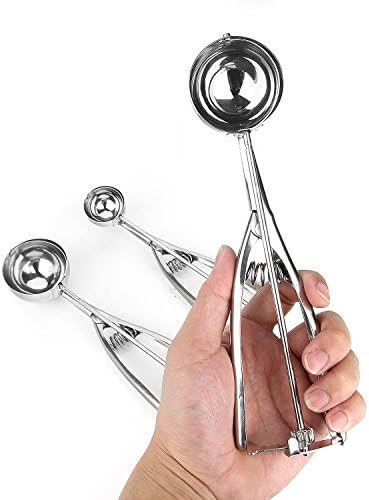 Ice Cream Scoop, Danibos 3PCS Stainless Steel With Trigger Cookie