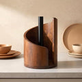 Wooden Paper Towel Holder, Brown, for Jumbo Rolls
