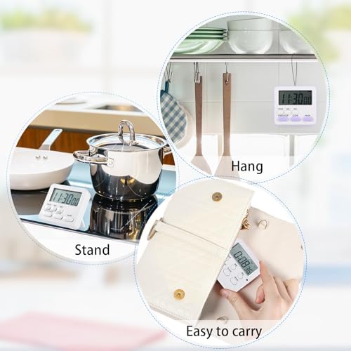 Weewooday 12 Pcs Digital Magnetic Kitchen Timers, Pastel Colors
