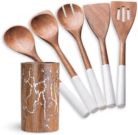 6-Piece Acacia Wood Cooking Utensil Set by INANOSA