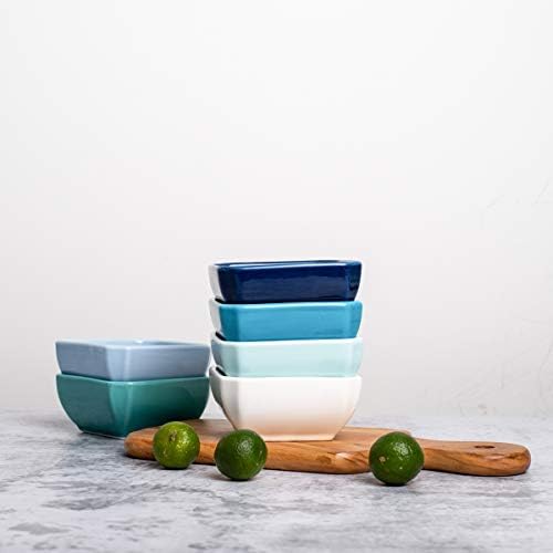 DELLING 3 Oz Ceramic Dip Bowls Set of 6 Colorful, Porcelain Dipping