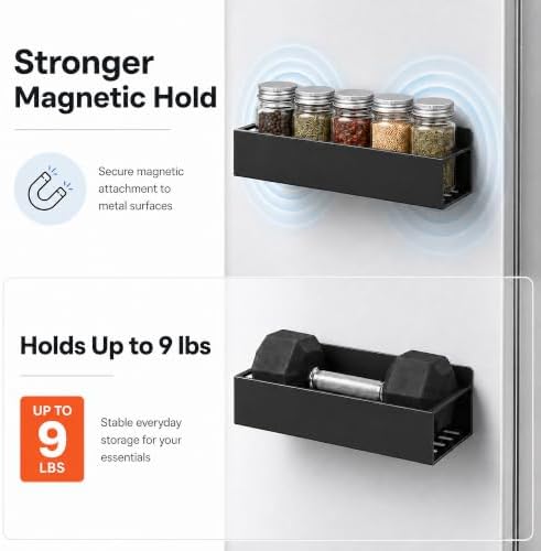 SMRCAD 6-Pack Metal Magnetic Spice Rack