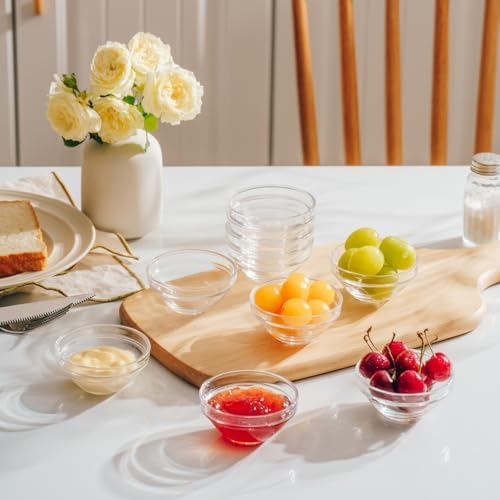 3in 2.5oz Mini Glass Bowls, Small Prep Bowl, 10 Pack Dipping bowls