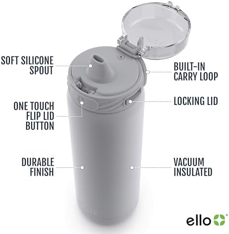 Ello Cooper 22oz Stainless Steel Water Bottle with Straw and Carry