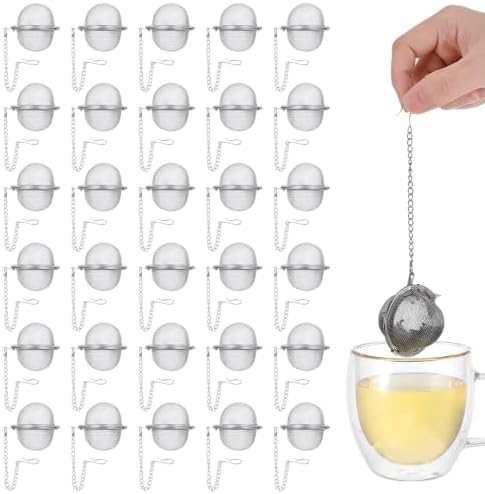 30Pcs Stainless Steel Mesh Tea Ball, 2 inches Tea Strainers, Loose