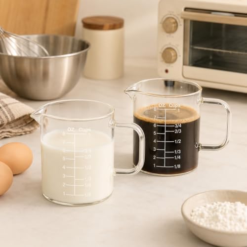 Glass Measuring Cup with Handle 8OZ/250ML/1 CUP Liquid Measuring Cups