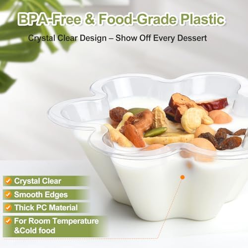 KUCKOW Clear Bowls, 100 PCS Ice Cream Bowls, Small Clear Appetizer