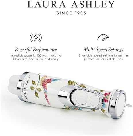 Laura Ashley ElvedenWhite Immersion Blender Handheld,Electric Hand