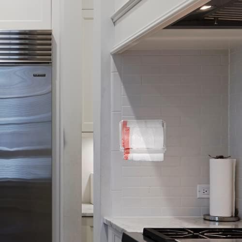 Extra Large Trash Bag Dispenser Roll Holder, Wall Mount Acrylic