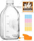 64 oz Glass Milk Bottle Heavy Duty Water Jug Refrigerator Container
