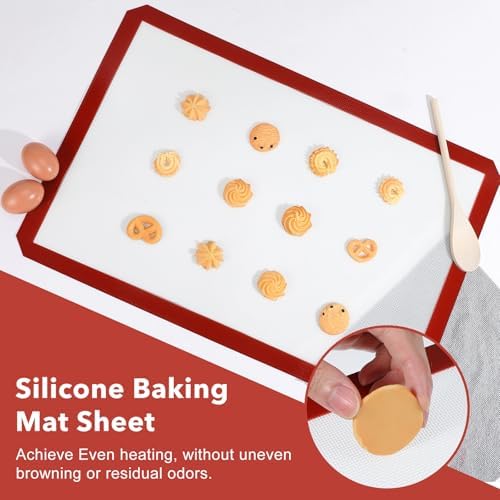 2 Pack Silicone Baking Mats, 16" x 24" Full Sheet Non-Stick Cookie